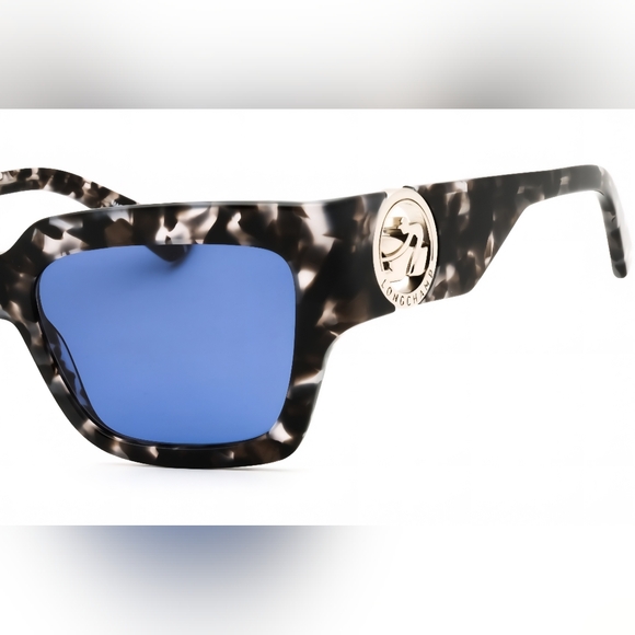 NWT, Longchamp LO735S Grey Havana/Blue, Size55X18X140 - Picture 3 of 4